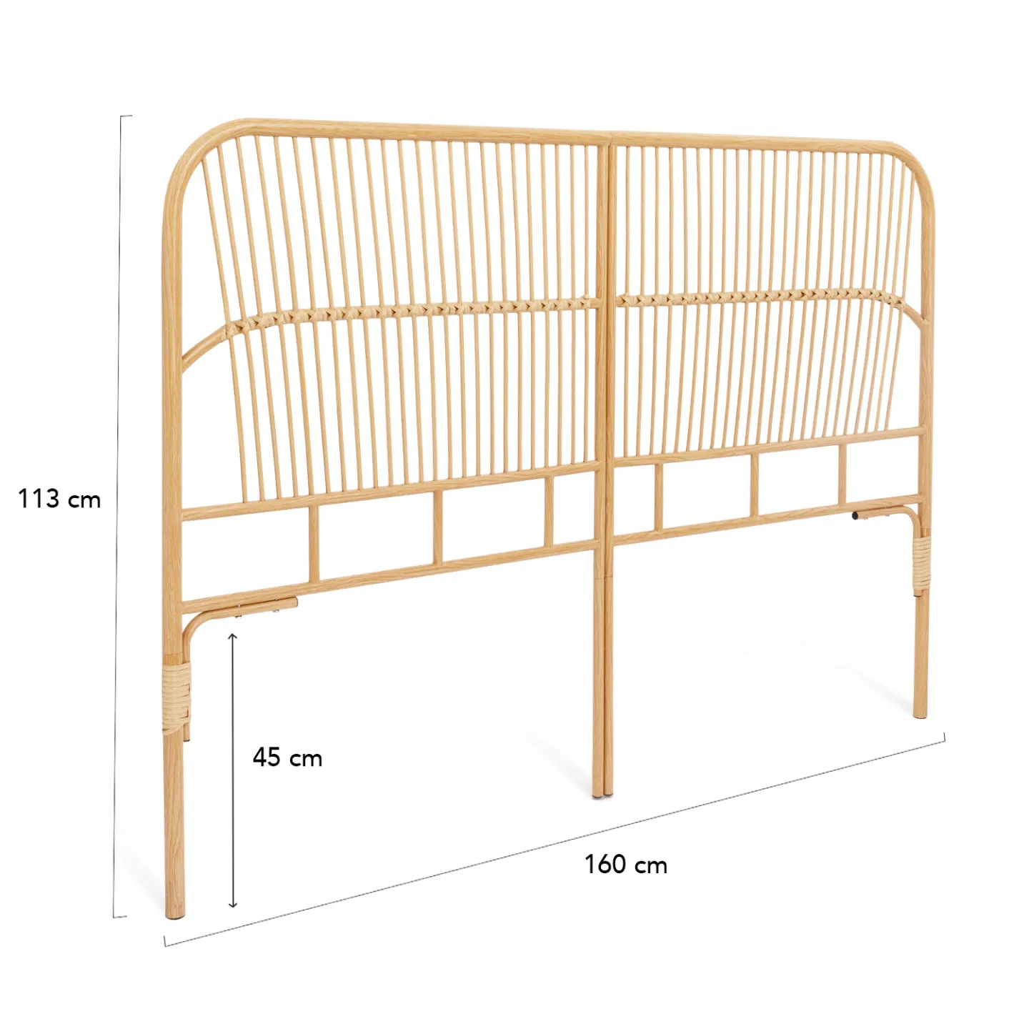Tête de lit sur pied DEVI 160 cm effet rotin