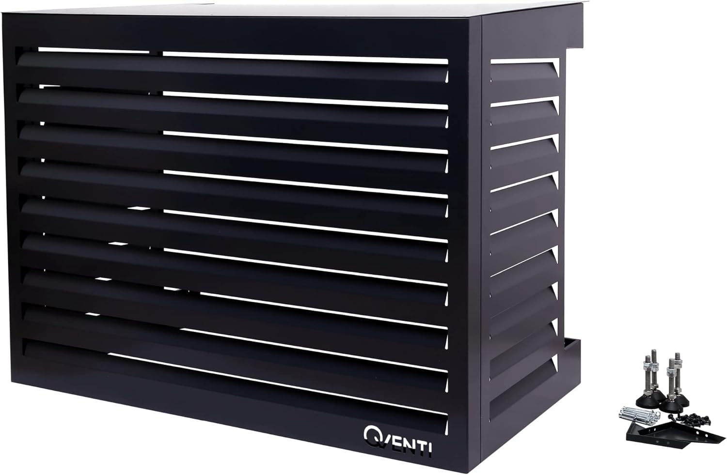 Abdeckung für Klimaanlage - Anthrazit/Grau - Aluminium - Schutzgitter - Verkleidung - Einfache Montage - Größe M - Außenmaße (LxBxH): 115 x 57,5 x 85 cm