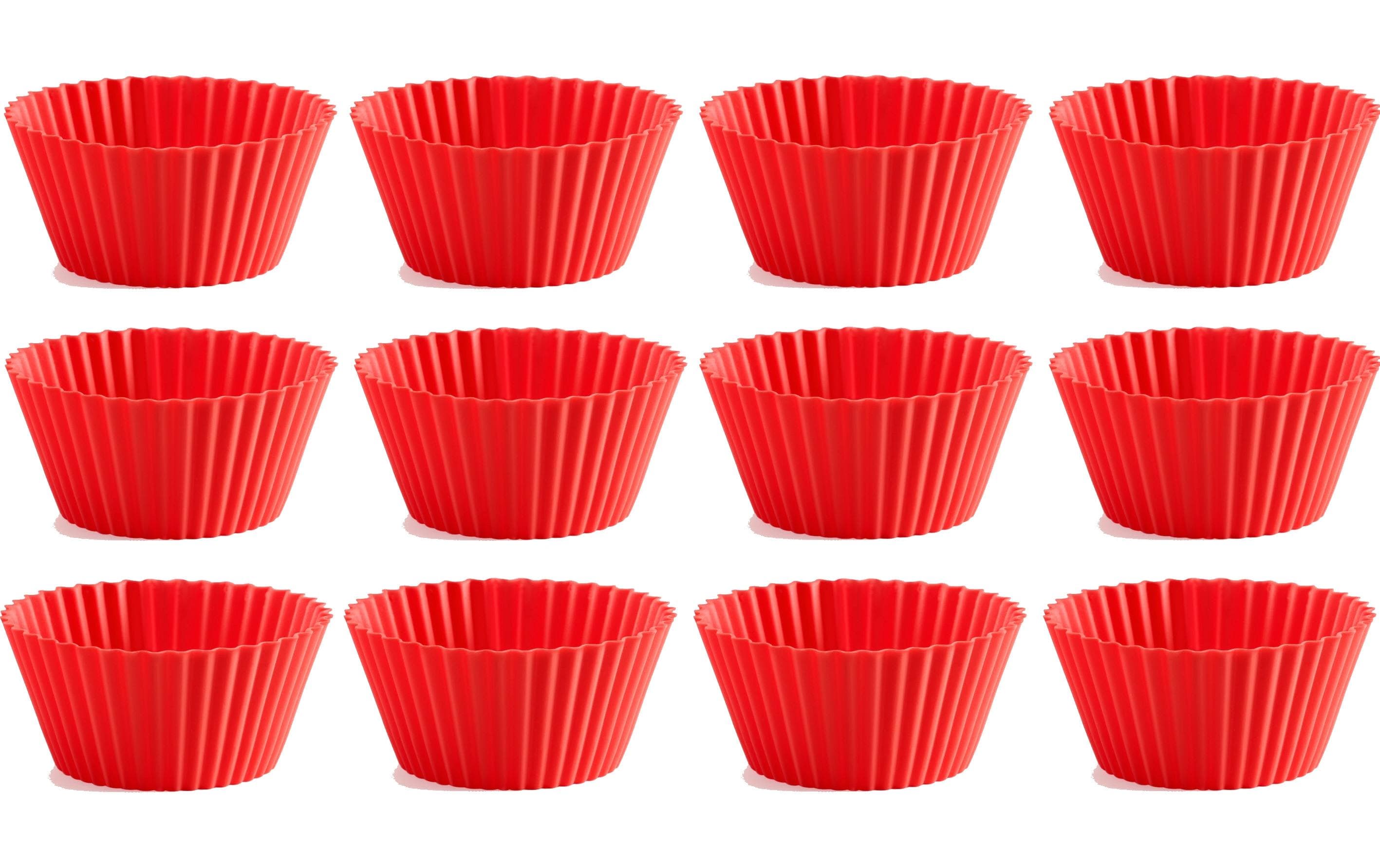 Muffin Backform Silikon, Rot, 12er SetMuffinförmchen