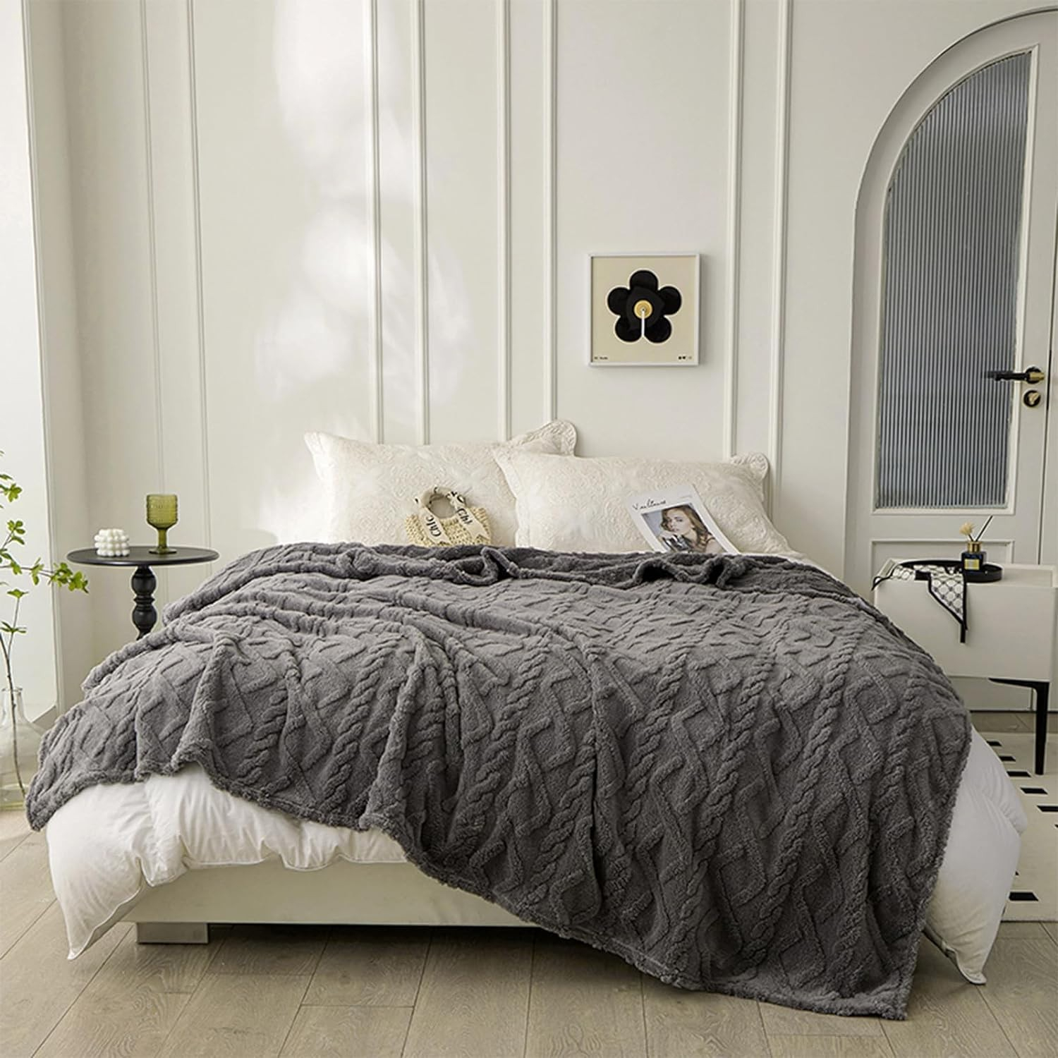 (150x200cm) Weiche Kuschel Decke TV Lounge Plüschdecke - Braun