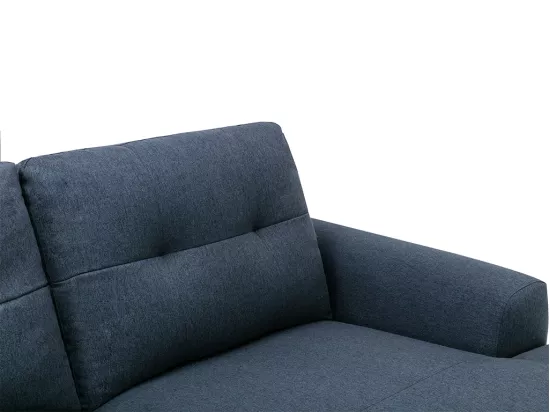 Canapé d'angle droit relax électrique en tissu chiné bleu NERUDA