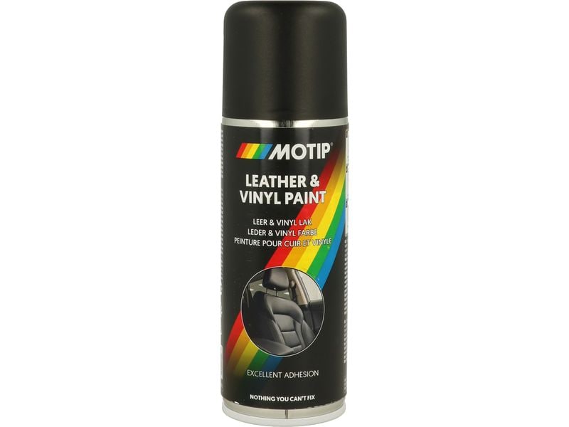 MOTIP Lederspray schwarz 200 ml Spray zur Reparatur und Verschönerung von Vinyl-, Leder- und Kunstlederteilen