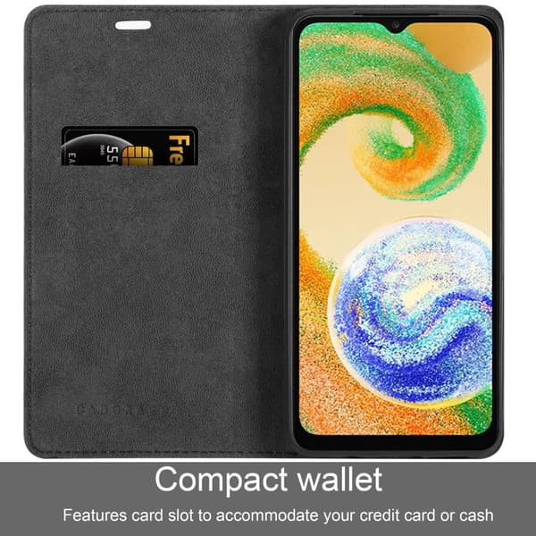 Lommebokdeksel til Samsung Galaxy A04s Deksel med magnetisk lukking, stativfunksjon og kortlomme