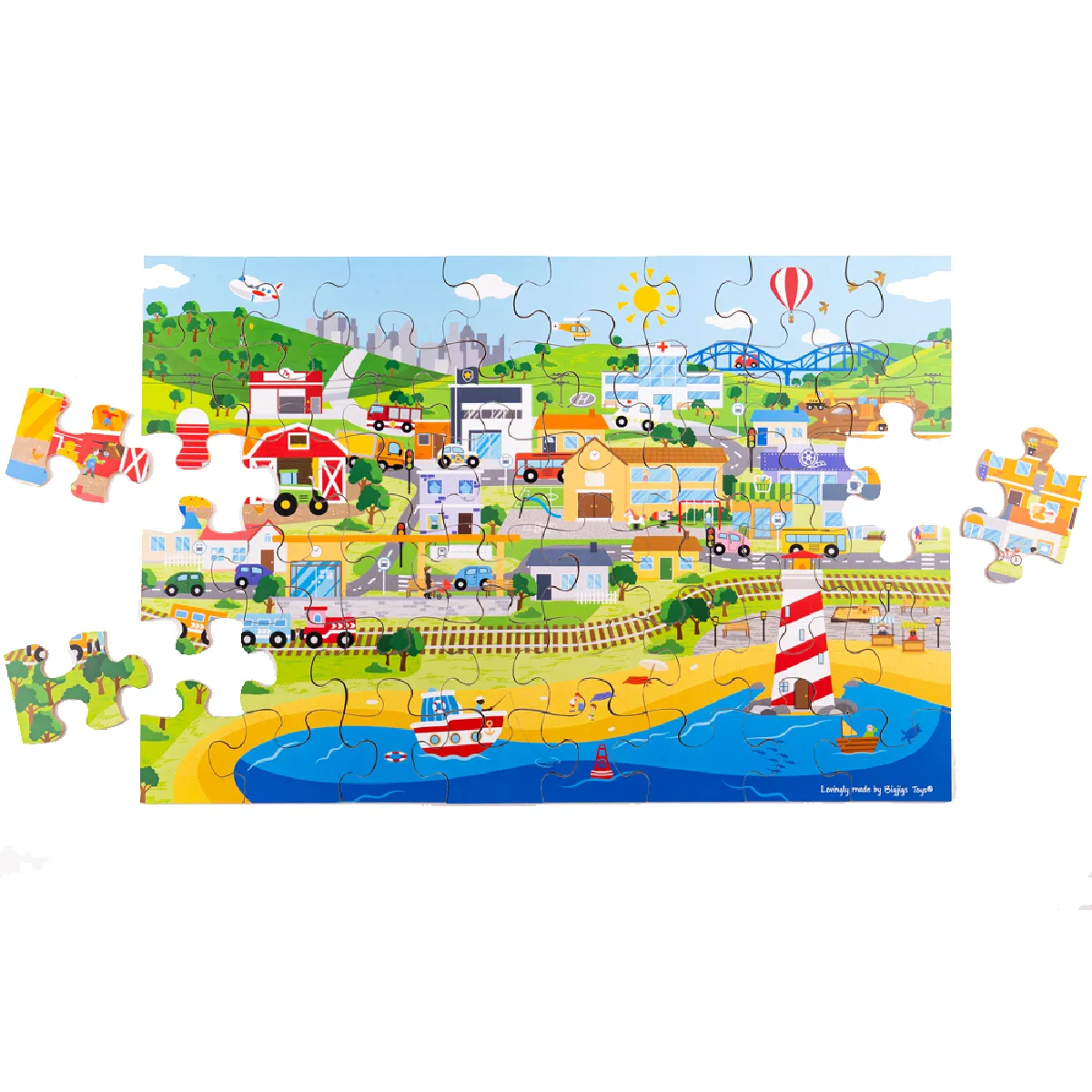 Bigjigs Toys Puzzle de Sol Ville de Transport