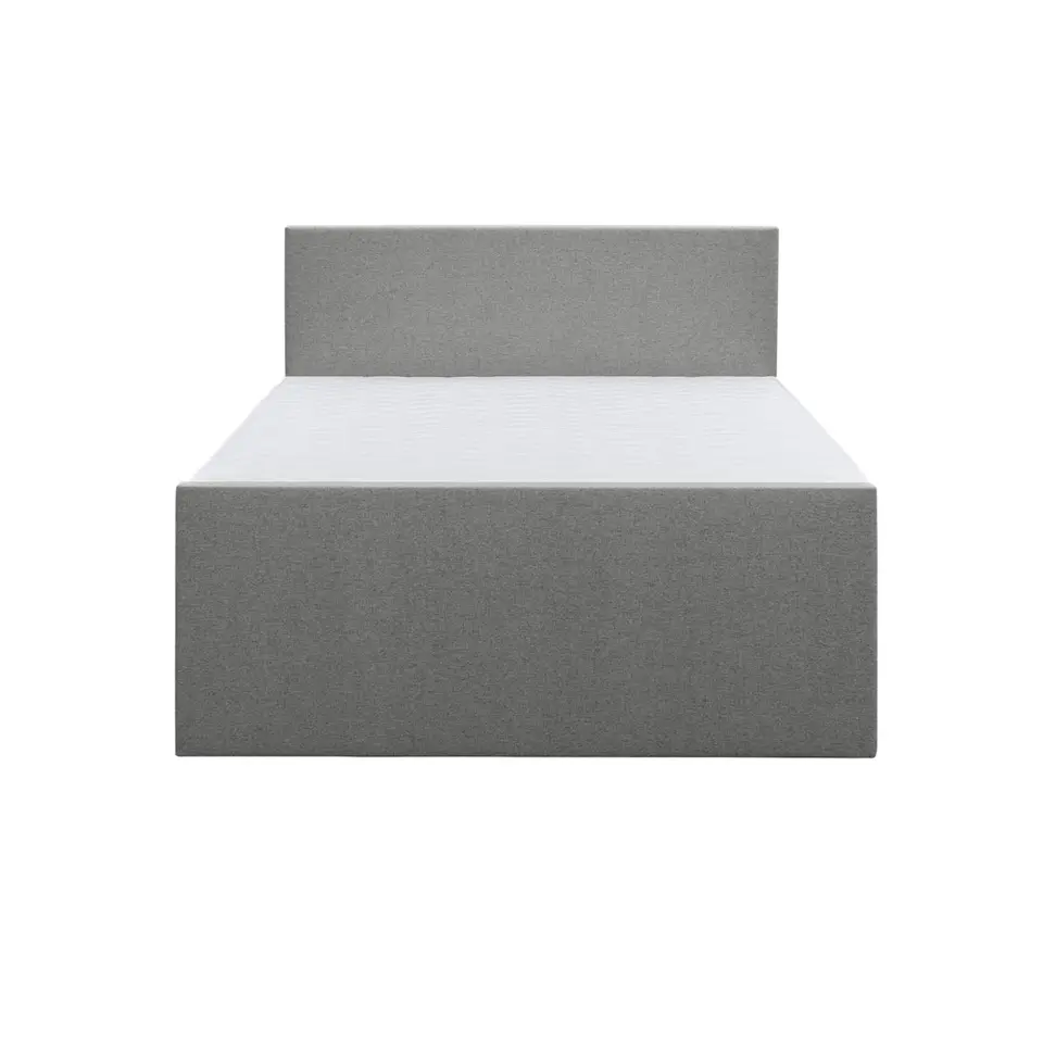 Boxspring met voetbord Liv egaal - lichtgrijs - 180x200 cm - slanke poot