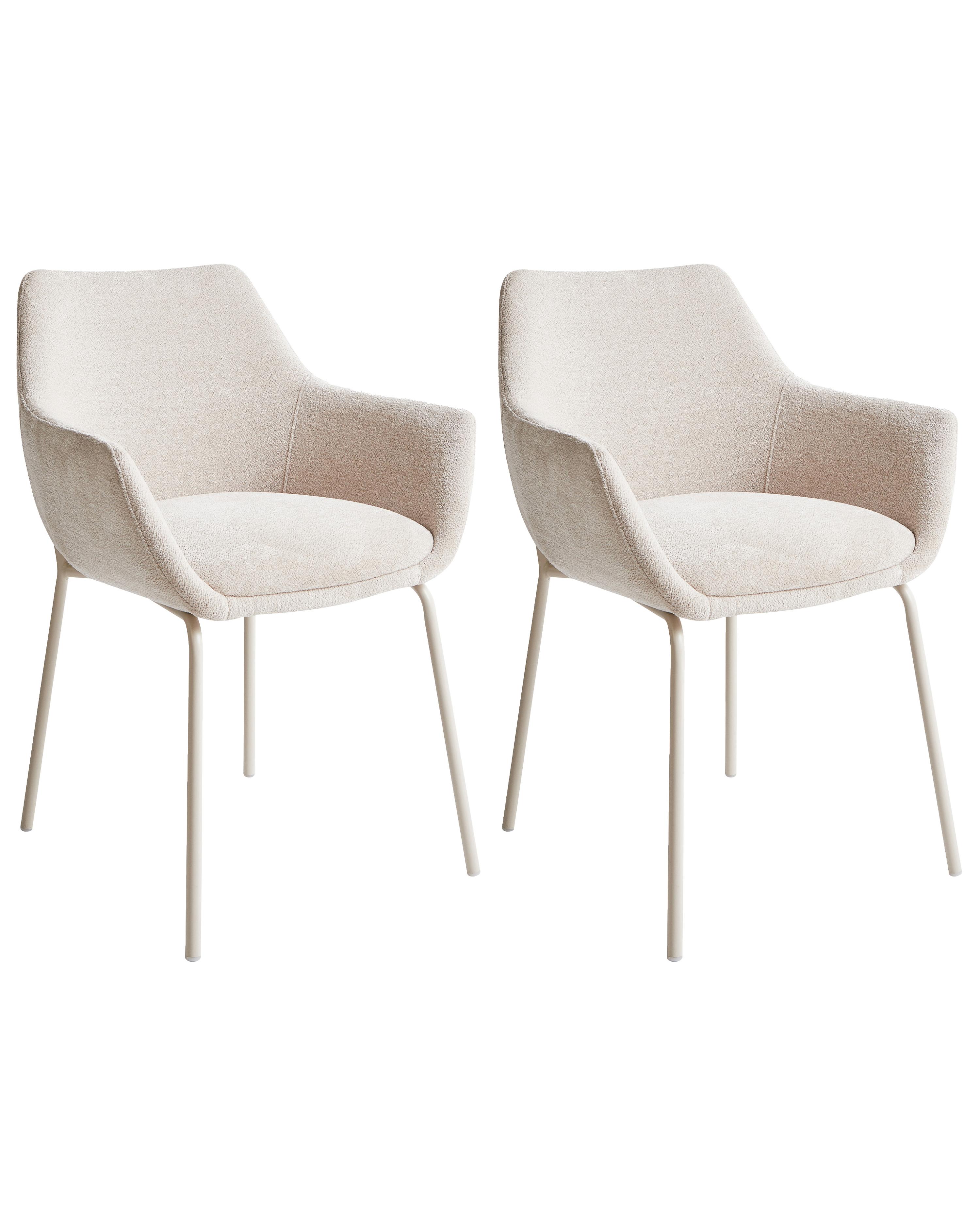 Set van 2 eetkamerstoelen BOWDON Chenille Lichtbeige