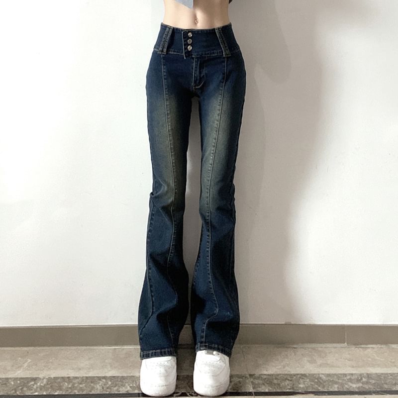 Sosana - Skinny-fit bootcut jeans met hoge taille