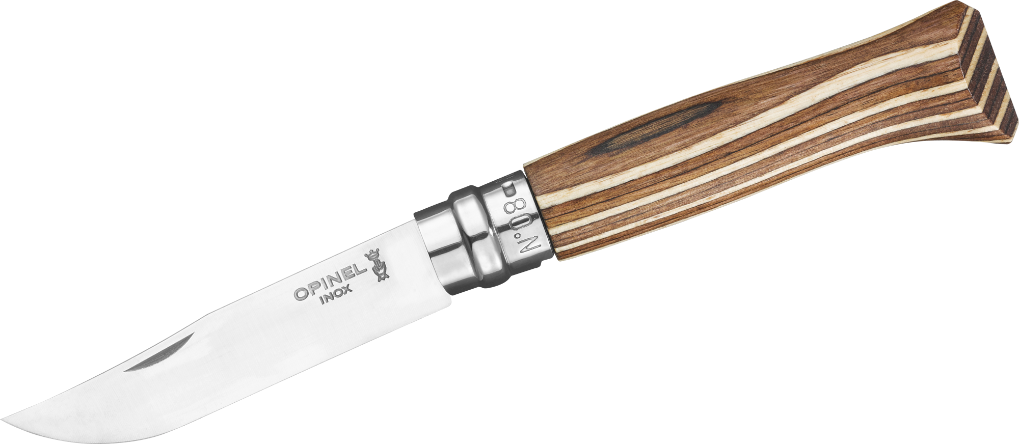 Opinel N°08 Taschenmesser mit Griff aus Birkenholz Klingenlänge 8,5 cm braun