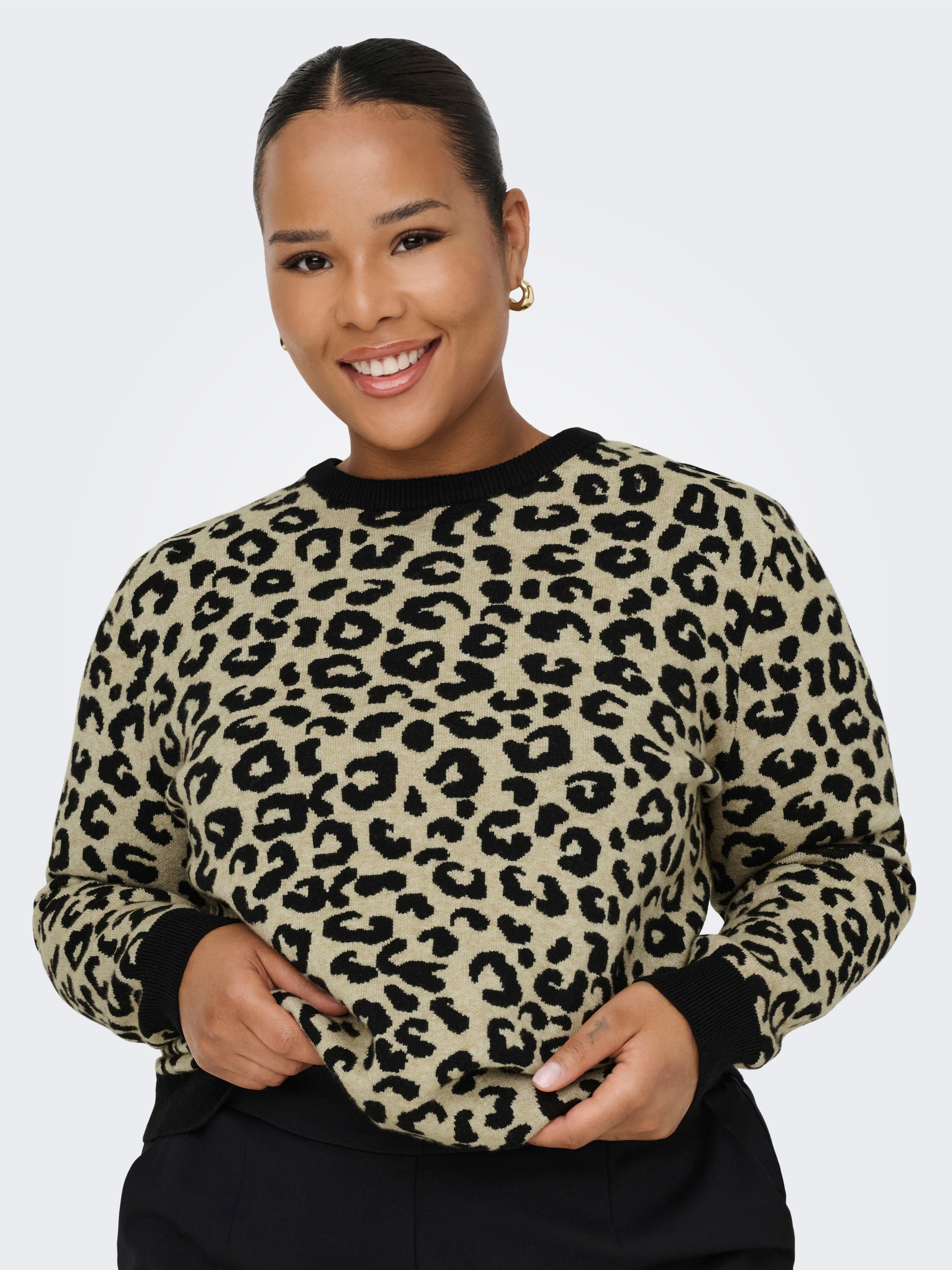 ONLY CARMAKOMA Rundhalspullover »CARIBI JQ LS O-NECK KNT«