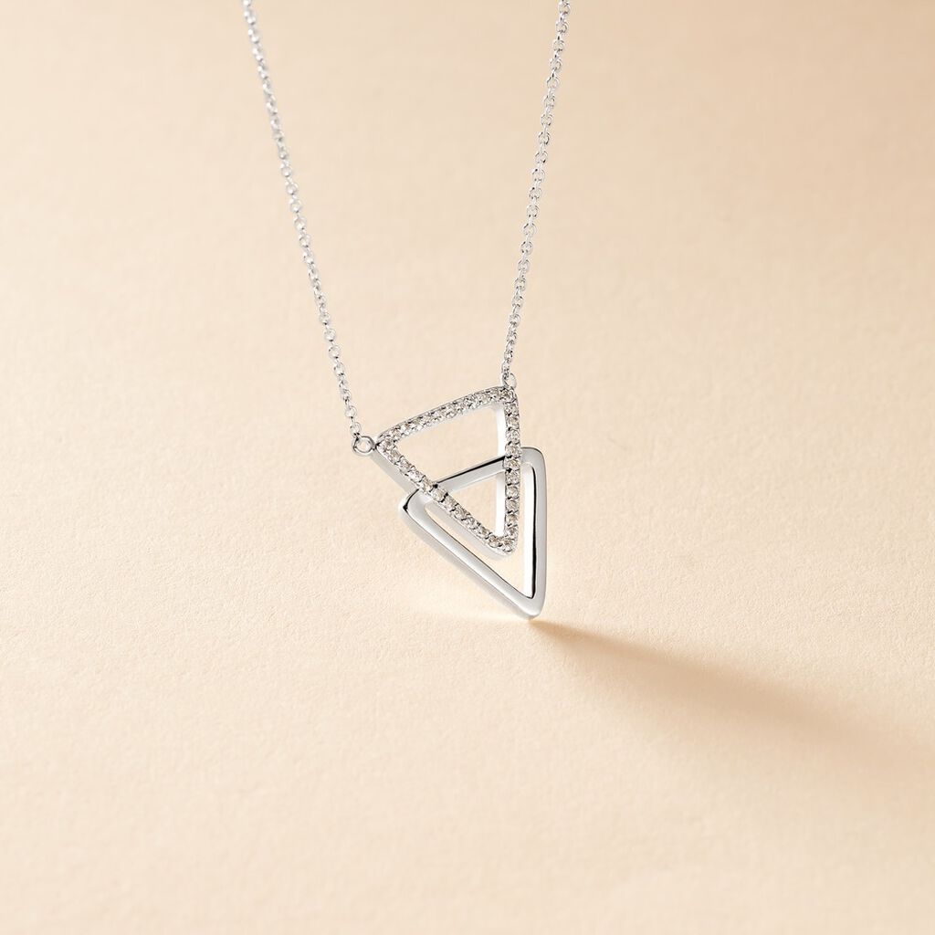 Collier Glorya Argent Blanc Oxyde De Zirconium