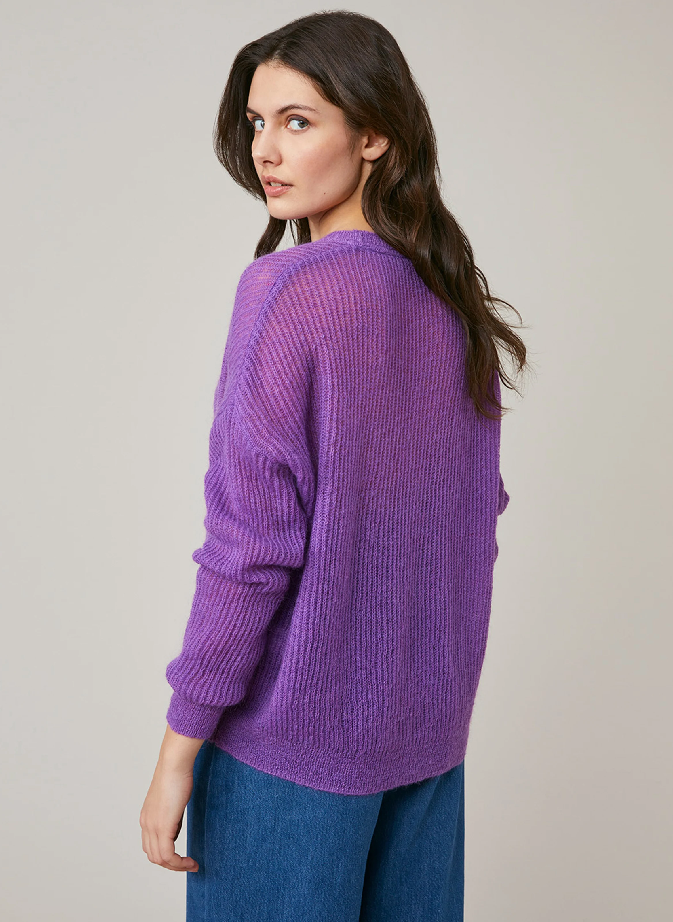 ELISE - Pull ample laine tricotée mélangée | Multicolore