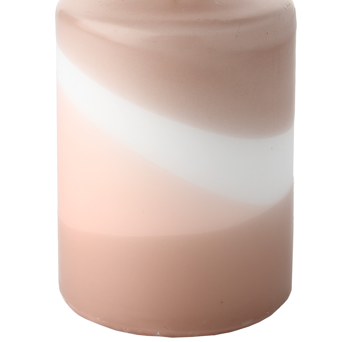 Kerze mit Farbverlauf taupe / zartrosa / weiss