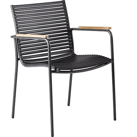 Kerteminde teak cafésæt, antracit stel med 2 Mood stole