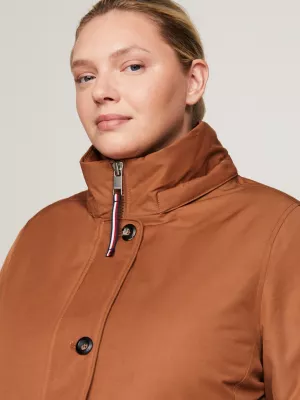 Parka acolchoada com capuz e forro de pele sintética Curve