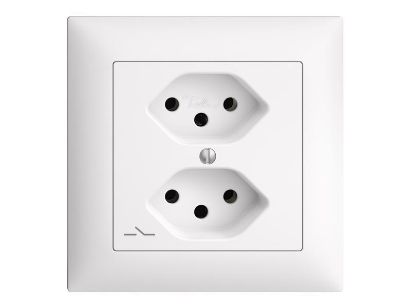 Feller EDIZIOdue UP-Steckdosen 2x T13/1S Komplettset Unterputz-Steckdose