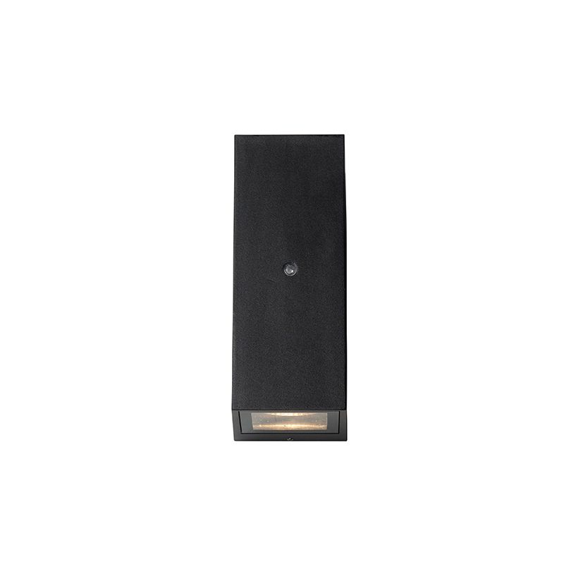 Wandlamp zwart 2-lichts IP44 met schemersensor - Baleno II
