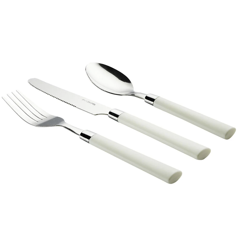 Ménagère couverts acier 12 pièces dans boîte plastique (4 modèles)