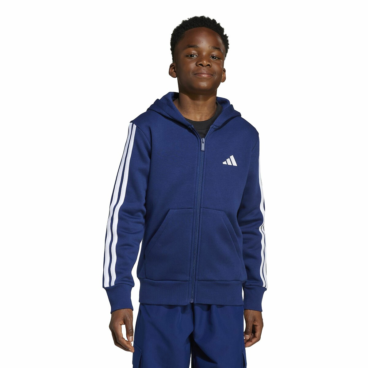 ADIDAS ROUPAS ESPORTIVAS<br>Suéter com zíper em fleece escovado