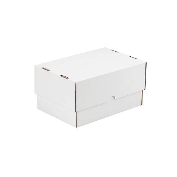 Caisses carton télescopique blanche simple cannelure 30,5 x 21,5 x 10,5/18 cm, lot de 25