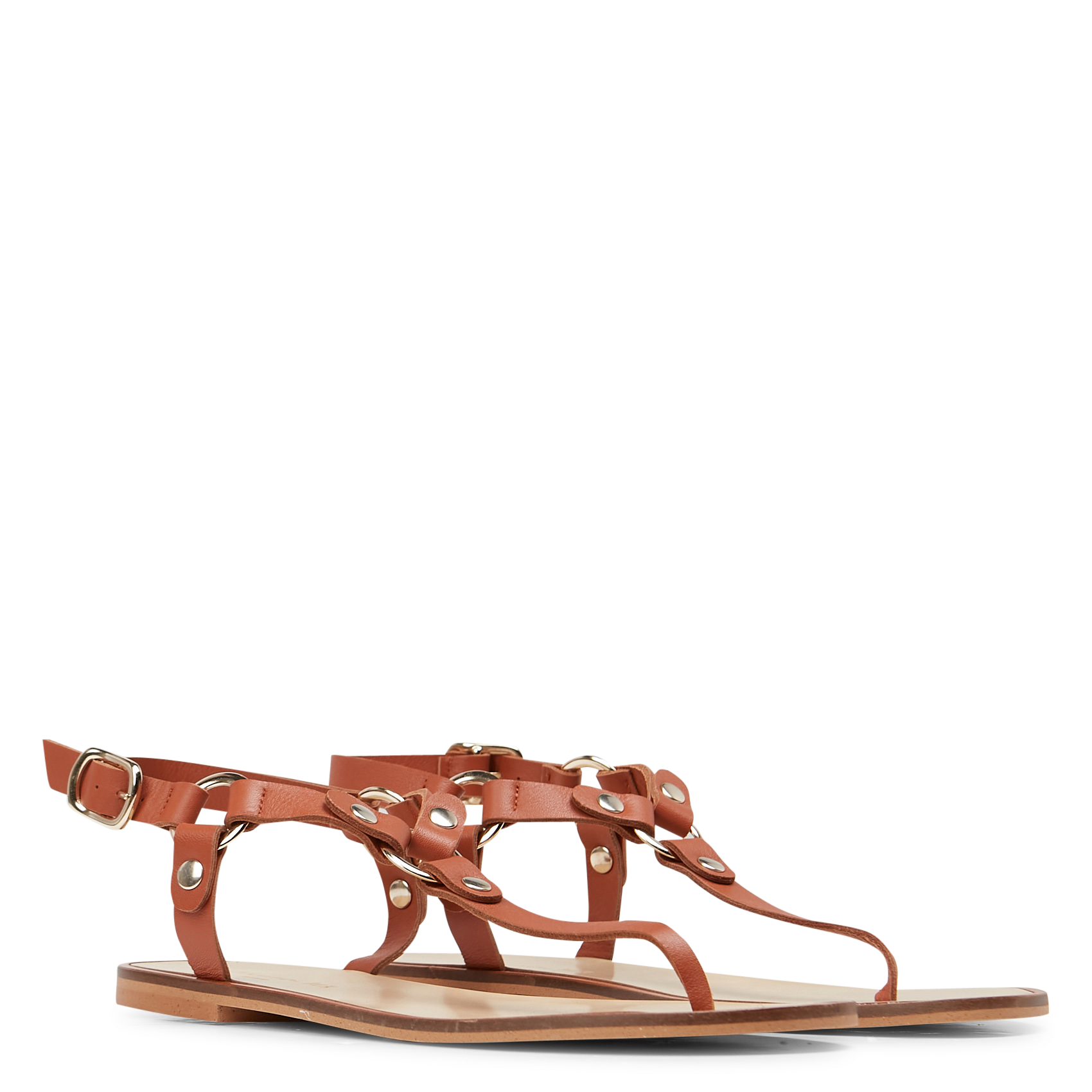 JUSTIN - Sandales ouvertes en cuir | Beige