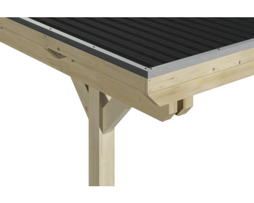 SKAN HOLZ Emsland dubbele carport 613x604 cm met natuurlijk aluminium dak