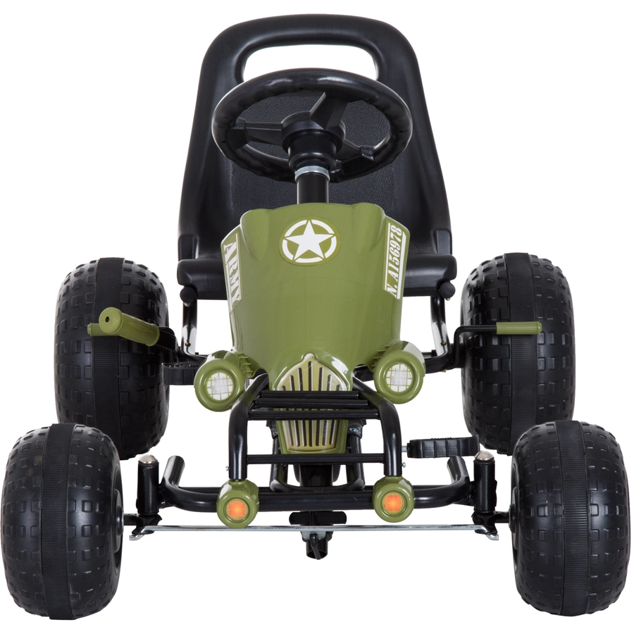 HOMCOM Kinder Tretauto mit Handbremse grün