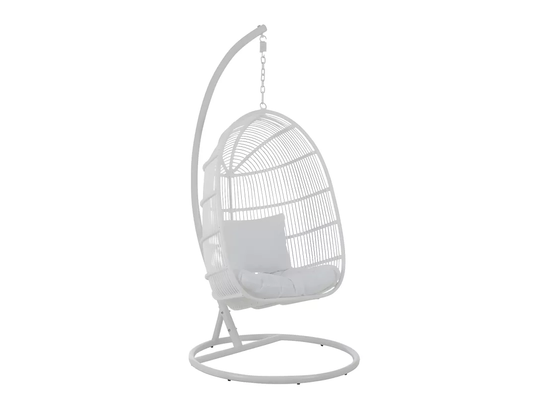 Fauteuil suspendu ovale Acier Blanc - MACABA
