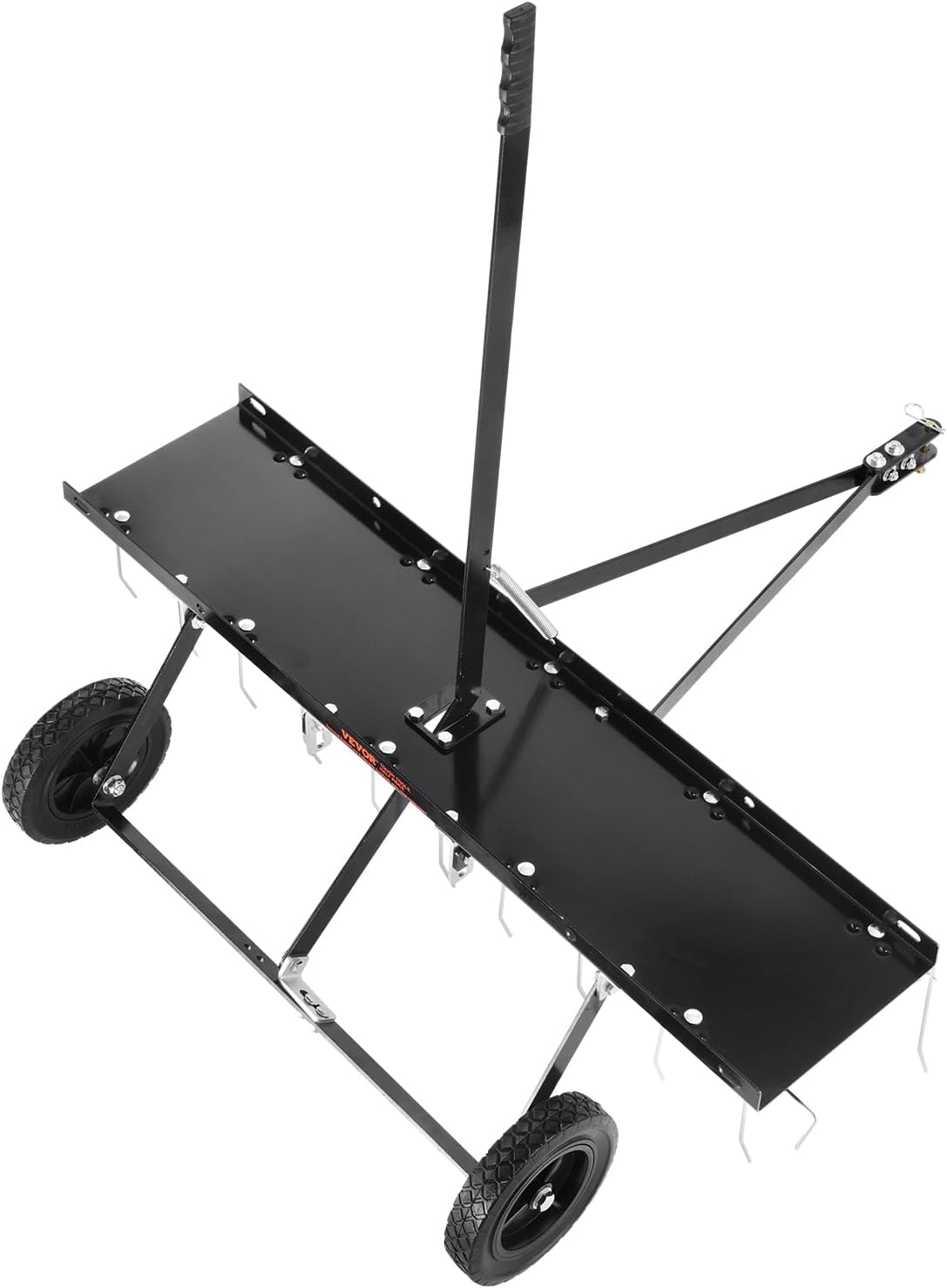 VEVOR Abschleppen hinter Dethatcher, 101.6 cm Abschlepp-Dethatcher mit 20 Federstahlzinken, Abschleppen hinter Rasenrechen für ATV oder Mäher, Rasenentfeuchter Rechen mit Hebegriff für Bauernhof, Gras
