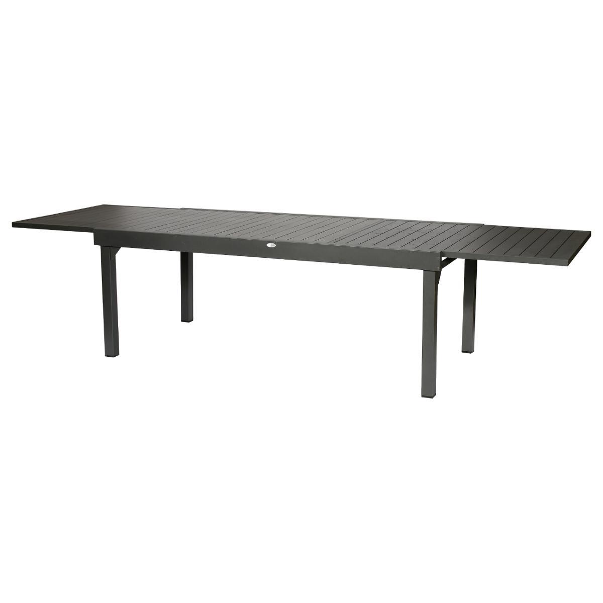 TABLE PIAZZA EXTENSIBLE ALUMINIUM GRAPHITE 12 PLACES