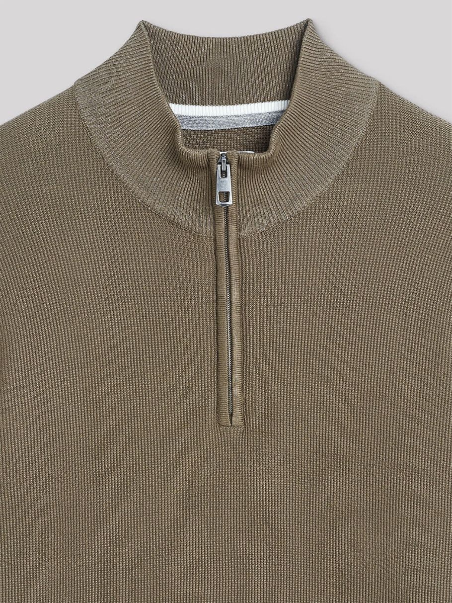 Pull col cheminée zippé en viscose bio