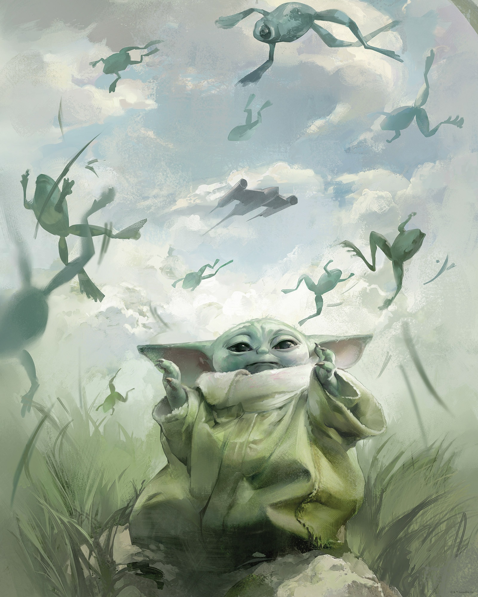 Komar Wandbild »Star Wars The Mandalorian Grogu Frogs« Disney Set, 1 Stk. tlg. 40 x 50 cm (Breite x Höhe) - Kinderzimmer, Dekoration