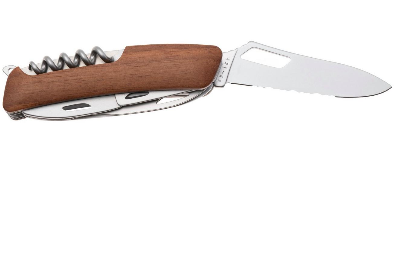 Swiza SH09 TR AM, KST.0136.6300, Walnut, Zwitsers zakmes, partly serrated, 9 tools
