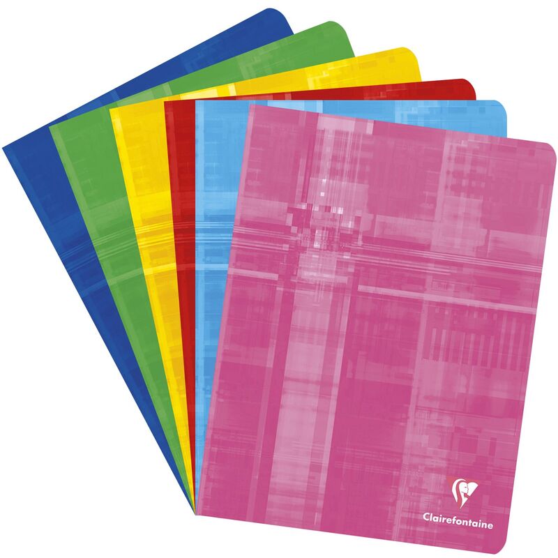 Clairefontaine Schulheft 3723, 170 x 220 mm, liniert, assortiert