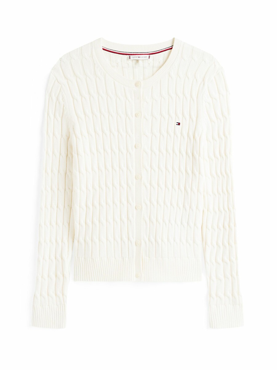 TOMMY HILFIGER<br>Cardigã de manga comprida em ponto trançado