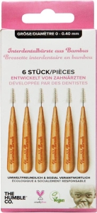 HUMBLE BRUSH Interdentalbürste Bambus 0.4mm, 6 x 6 Stück
