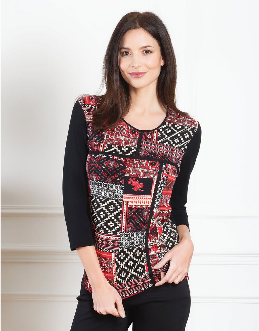 Top patchwork bordeaux