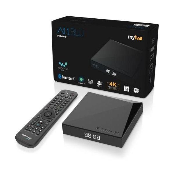 Amiko Receptor IPTV OTT Android A11 Blu 2GB/16GB Wi-Fi 4K MyTV3 - AMIKOA11BLU