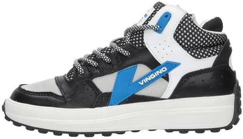 VINGINO Vito leren sneakers zwart blauw Leer Meerkleurig 30