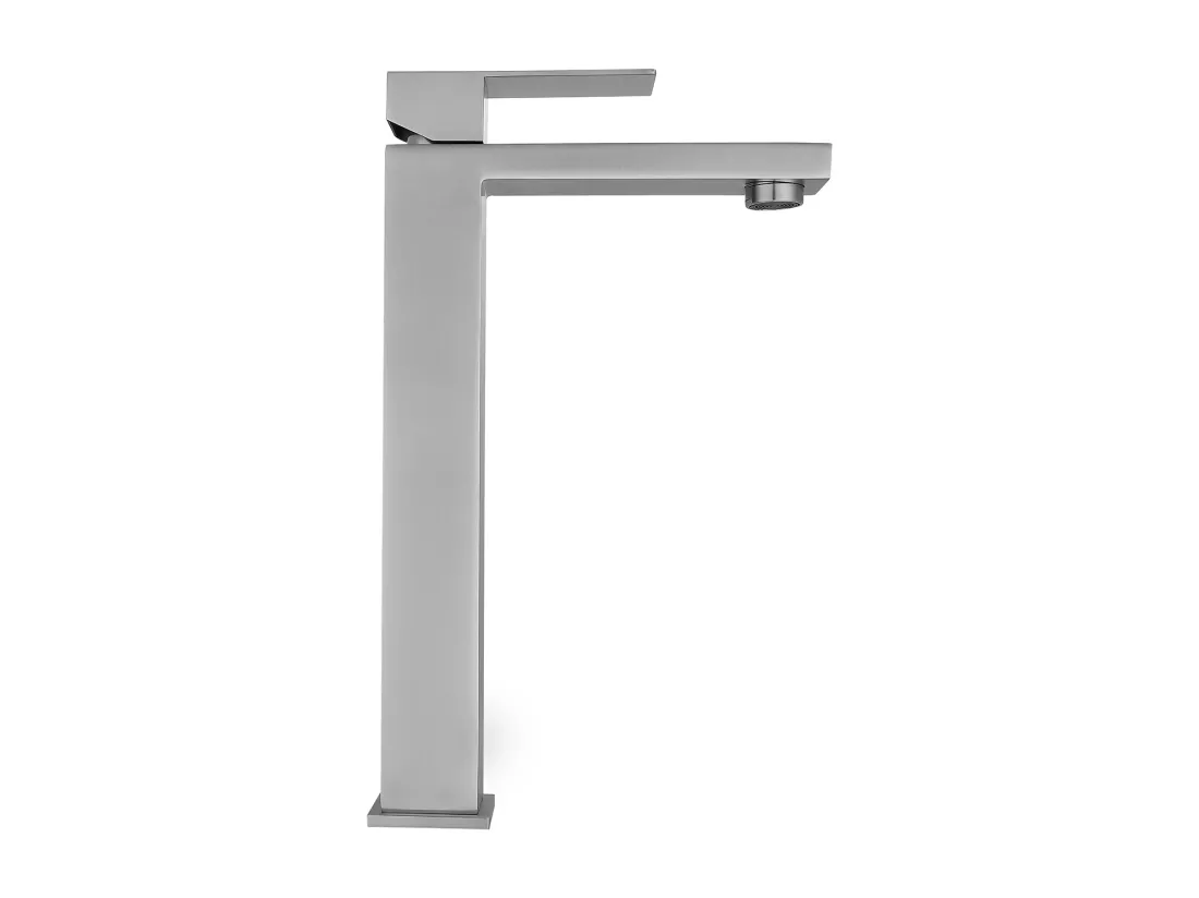 Robinet mitigeur mécanique carré en inox - Coloris nickel brossé - H31 cm - CANILAS