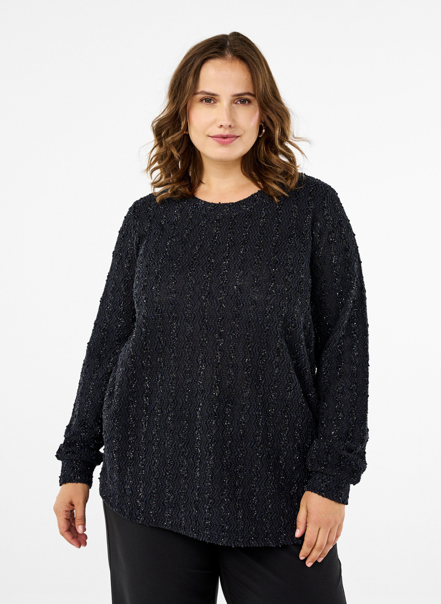 Bluse med glimmer struktur