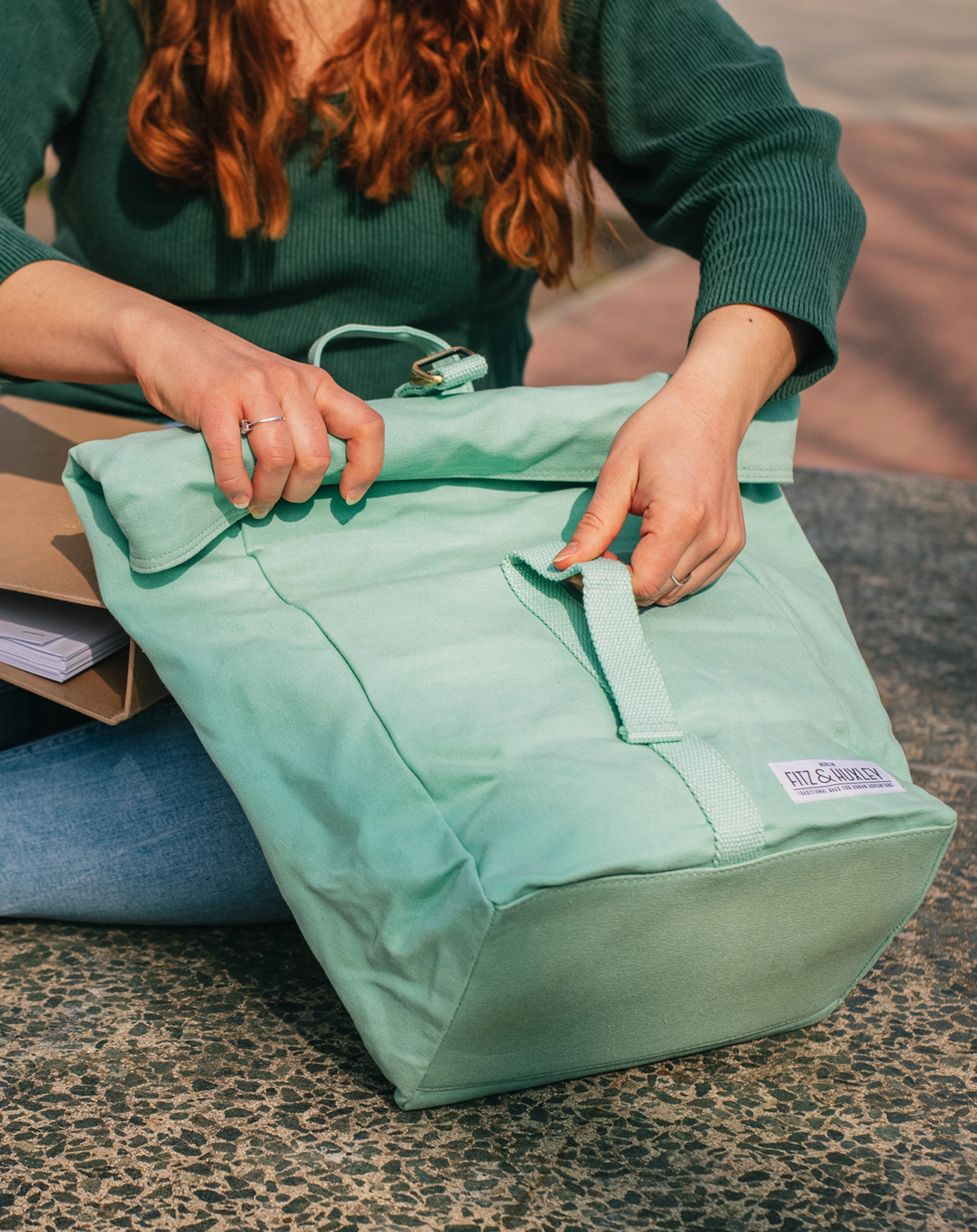 Fitz & Huxley Rolltop-Rucksack CONVEYOR 21l, vegan, mint