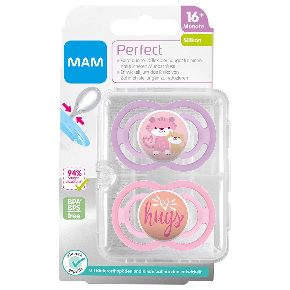 MAM Perfect Silikonschnuller 16+ Monate (Farbe/Motiv nicht wählbar)