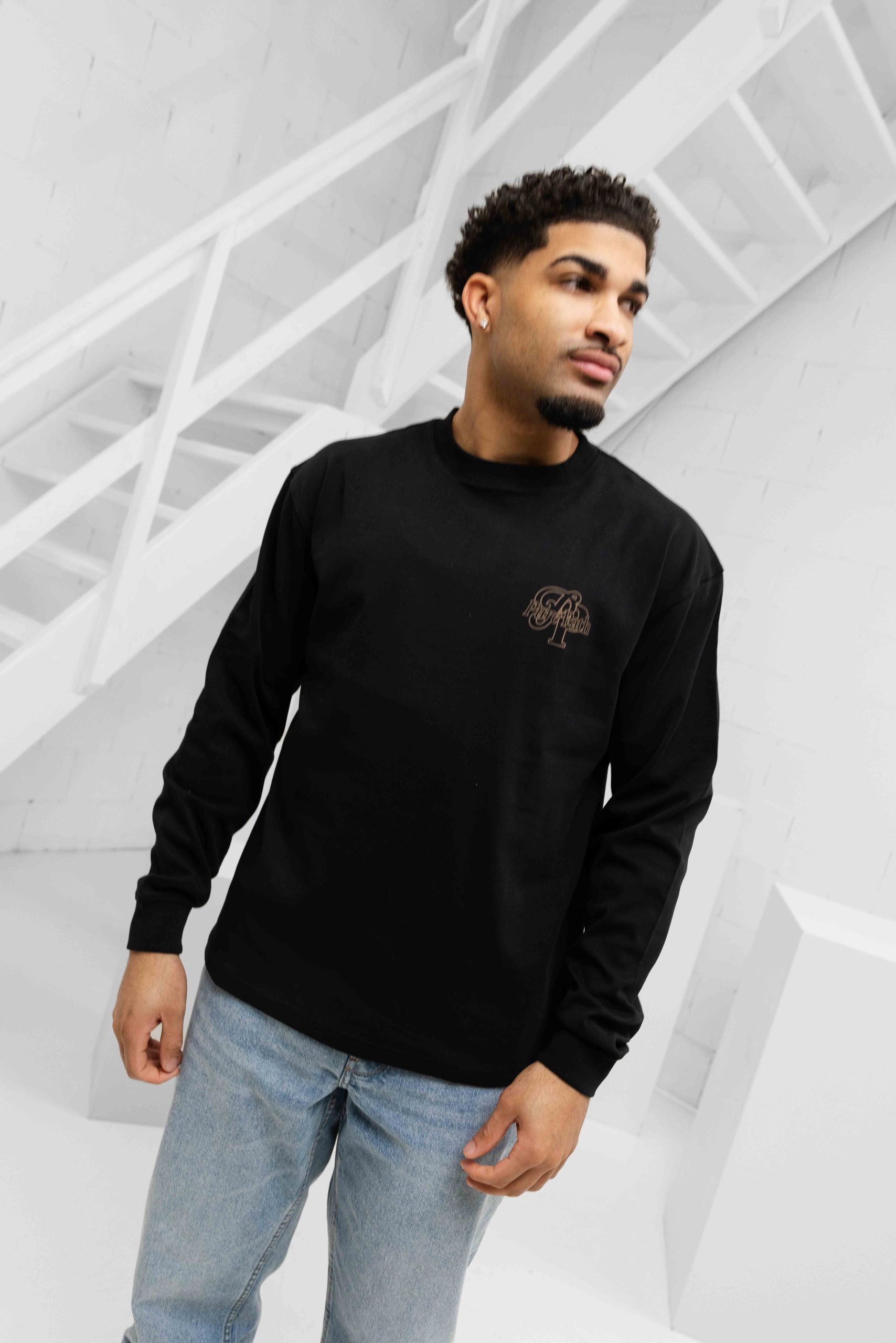 Pure Path Initials Longsleeve T-Shirt Heren Zwart
