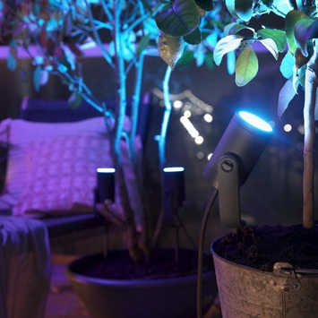 Philips Hue outdoor Lily startset prikspot 1x8W zwart