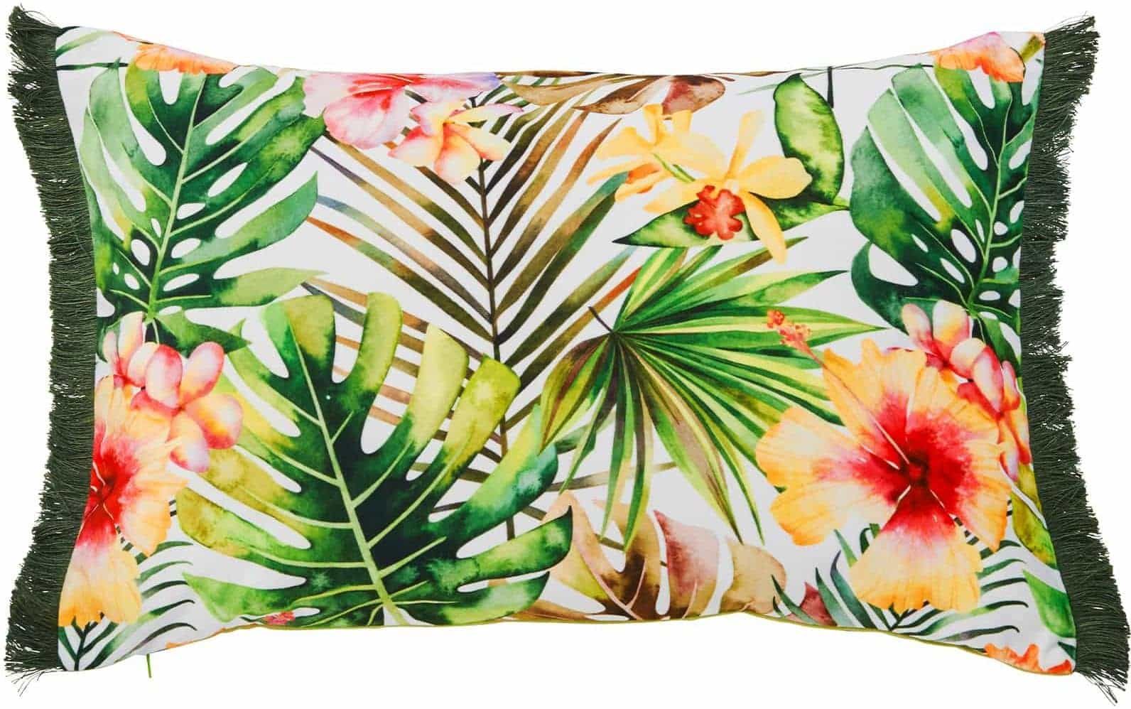 Kh Cushion Fringejungleflowers Cs17-406-0011
