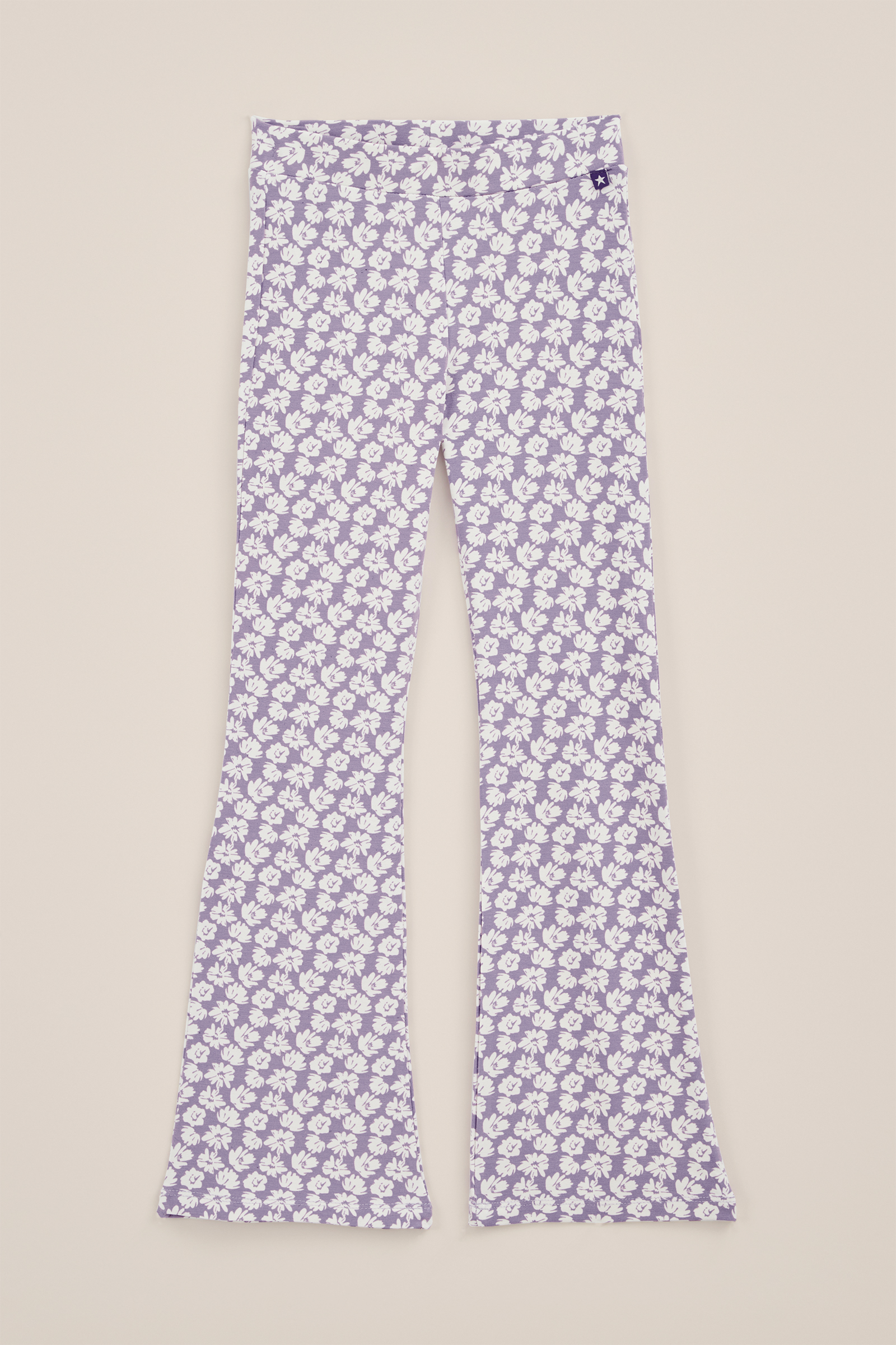 Meisjes flared legging met dessin WE Fashion Lichtpaars