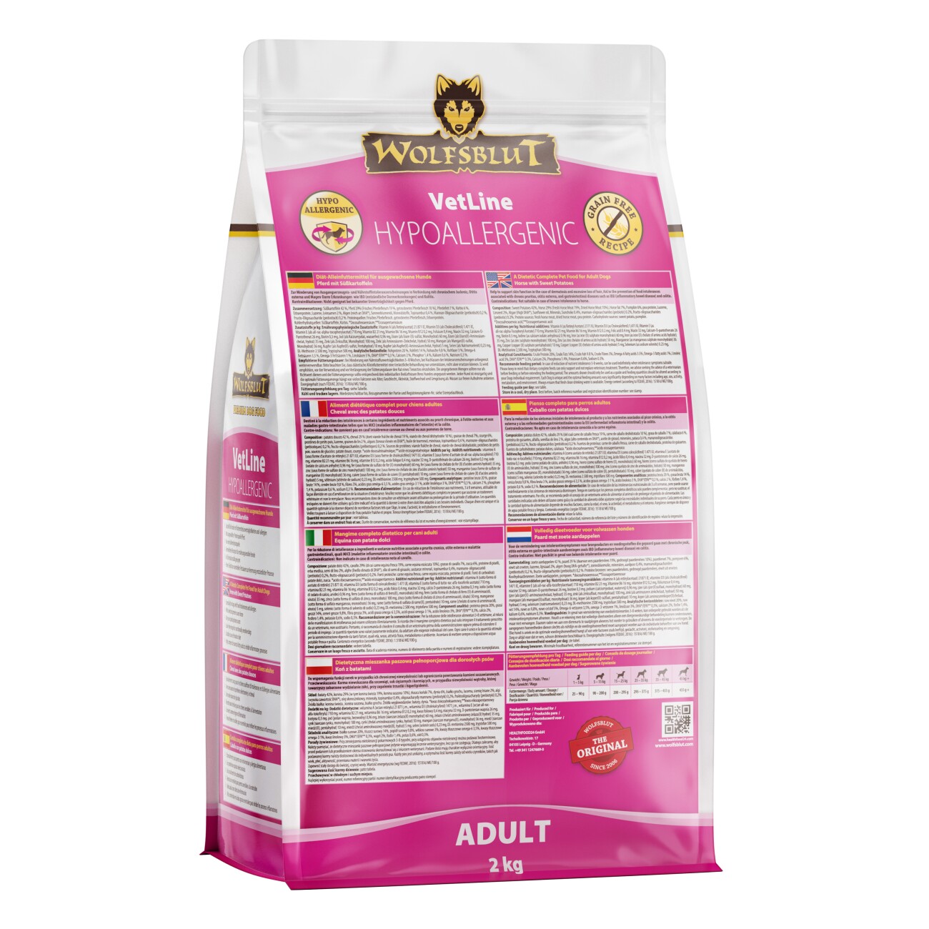 WOLFSBLUT Adult VetLine Hypoallergenic, Pferd 2 kg