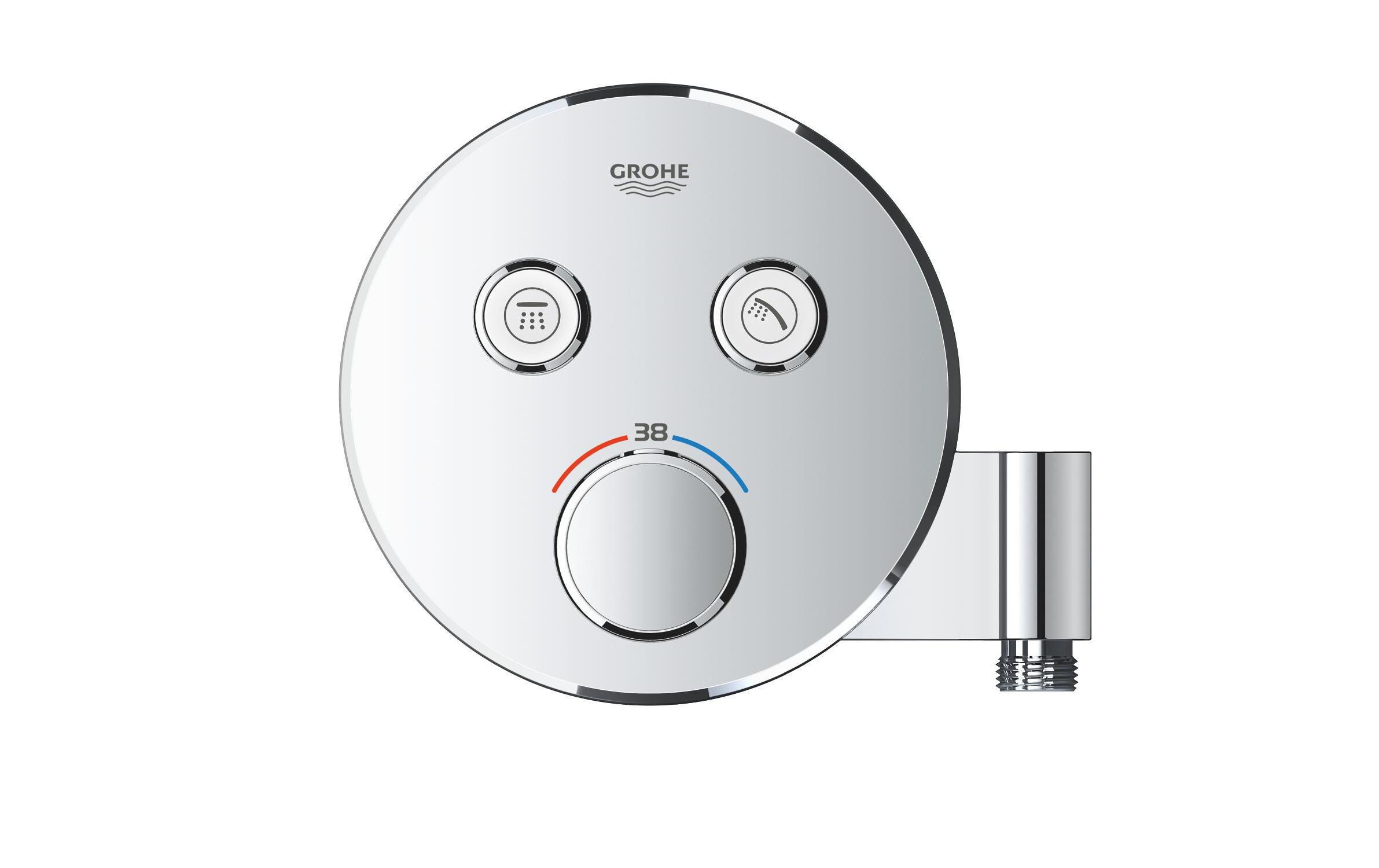 Duscharmatur Grohtherm SmartControl 43 mm, mit Brausehalter<br>Thermostat mit zwei Absperrventilen