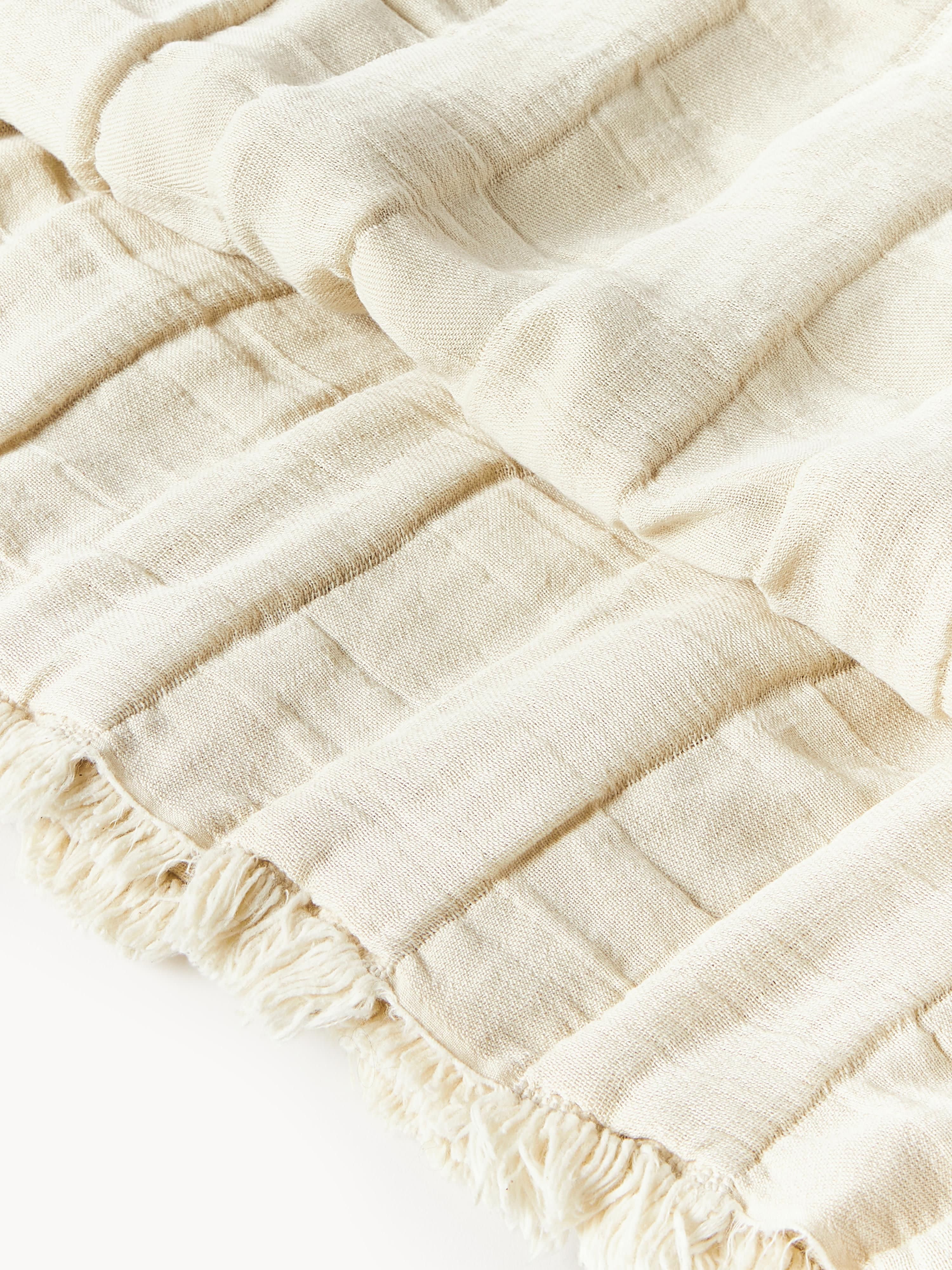 Mousseline sprei Bethany met franjes