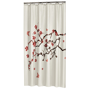 Sealskin Douchegordijn Blossom Rood 180x200 cm